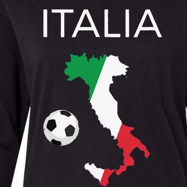 Funny Italy Soccer Forza Azzurri Italian Italia Womens Cotton Relaxed Long Sleeve T-Shirt