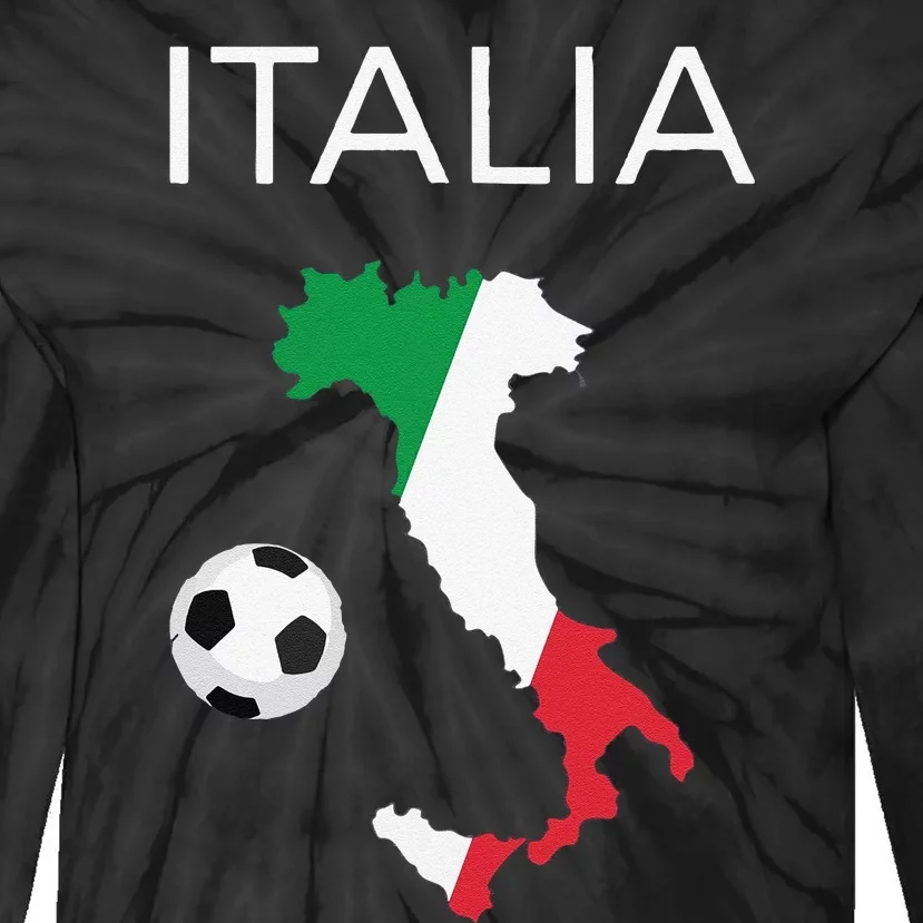 Funny Italy Soccer Forza Azzurri Italian Italia Tie-Dye Long Sleeve Shirt