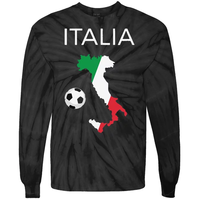 Funny Italy Soccer Forza Azzurri Italian Italia Tie-Dye Long Sleeve Shirt