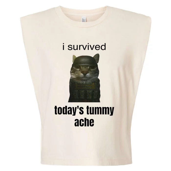 Funny I Survived TodayS Tummy Ache Garment-Dyed Women's Muscle Tee