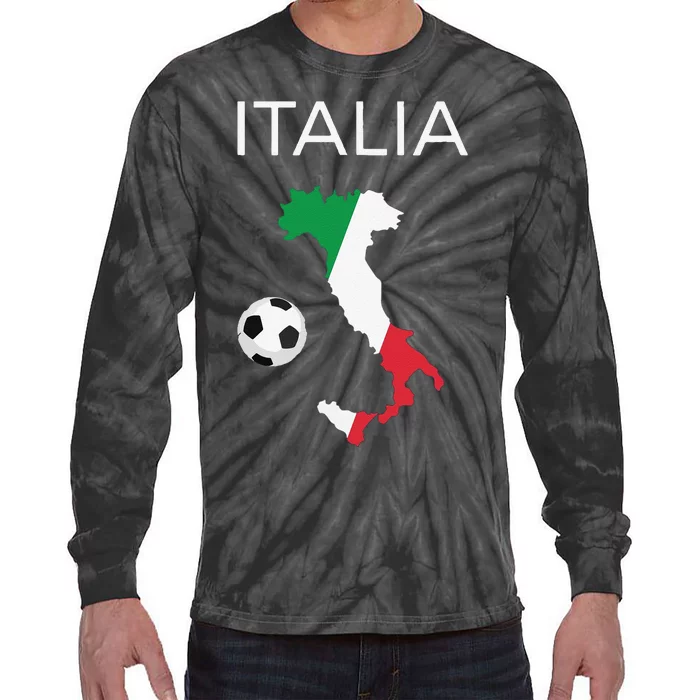 Funny Italy Soccer Forza Azzurri Italian Italia Tie-Dye Long Sleeve Shirt