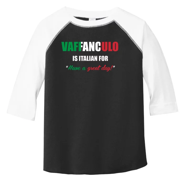 Funny Italian Saying Vaffanculo Have A Great Day Gift Toddler Fine Jersey T-Shirt