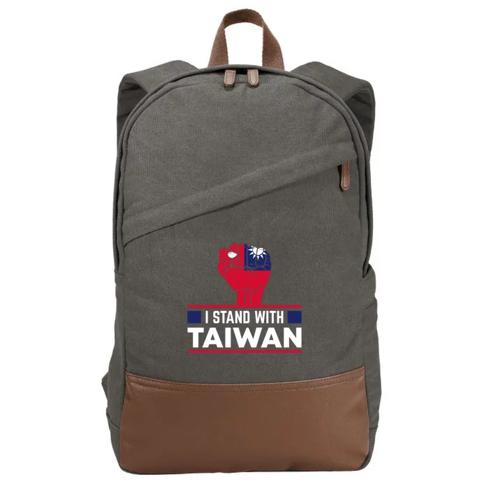 Fist I Stand With Taiwan Cool Gift Cotton Canvas Backpack