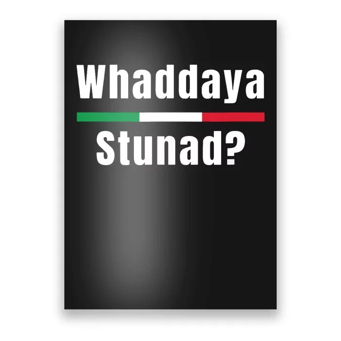 Funny Italian Sayings Whaddaya Stunad Poster