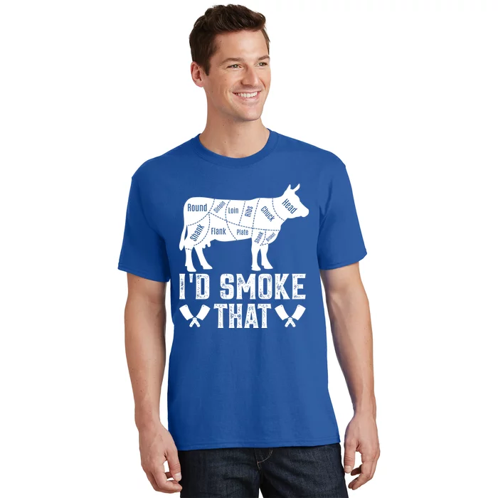 Funny I’d Smoke That Cow Meat Grilling Bbq Smoker Chef Dad Gift T-Shirt