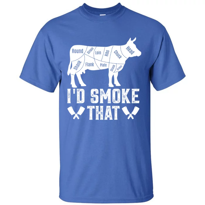 Funny I’d Smoke That Cow Meat Grilling Bbq Smoker Chef Dad Gift Tall T-Shirt