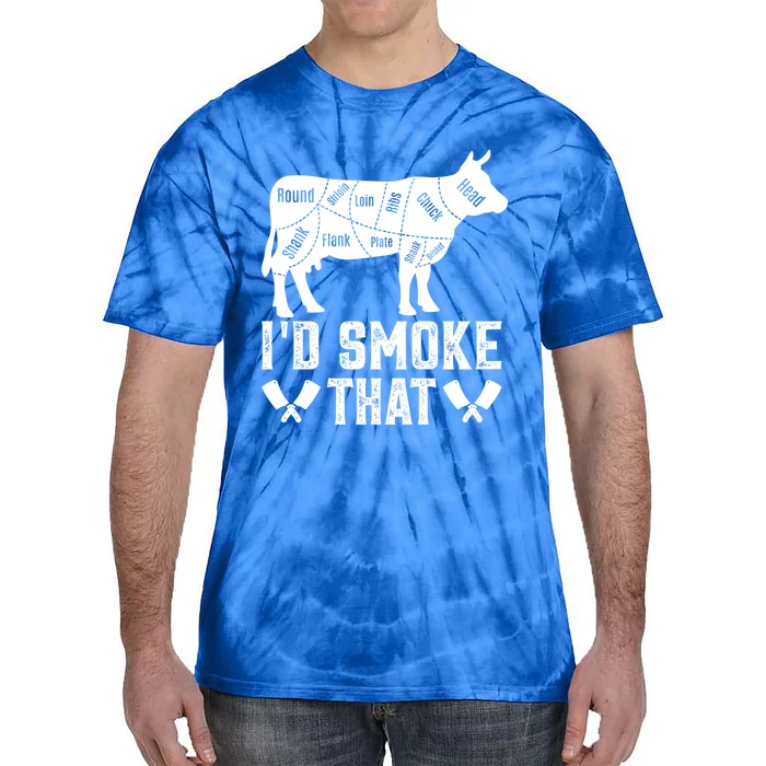 Funny I’d Smoke That Cow Meat Grilling Bbq Smoker Chef Dad Gift Tie-Dye T-Shirt