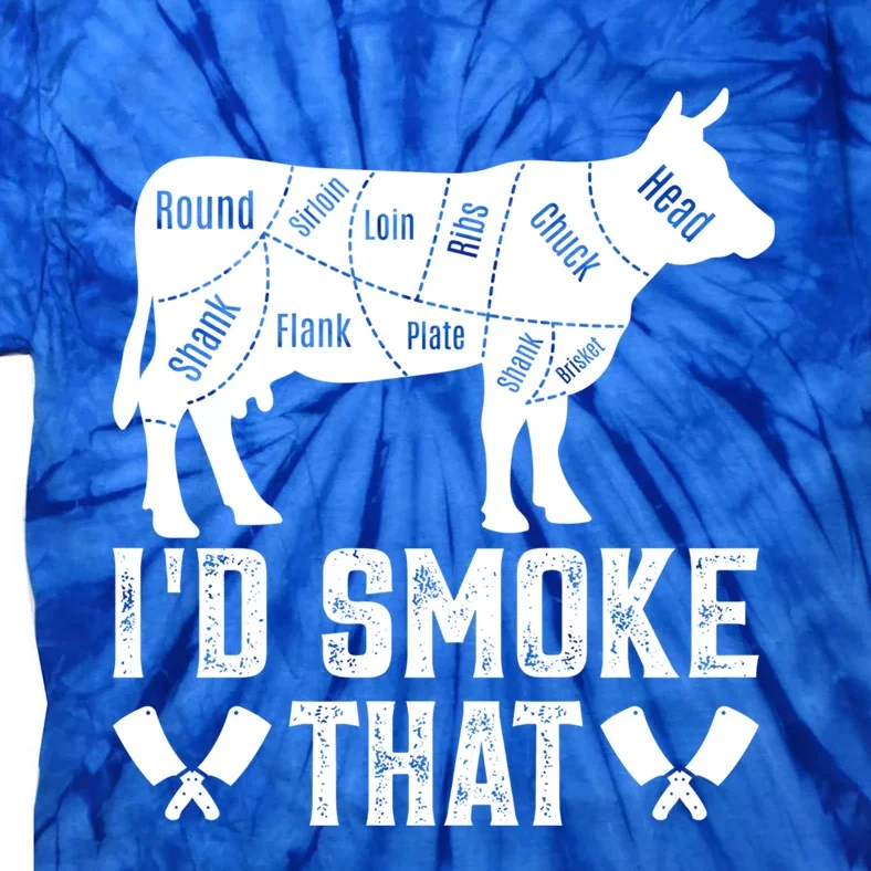 Funny I’d Smoke That Cow Meat Grilling Bbq Smoker Chef Dad Gift Tie-Dye T-Shirt