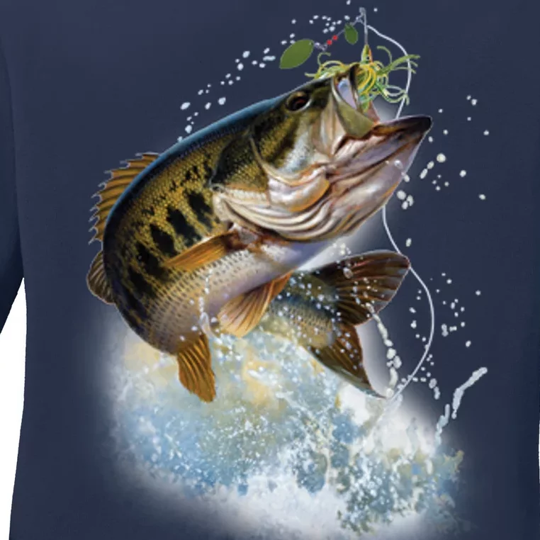 Fish and Hook Ladies Long Sleeve Shirt