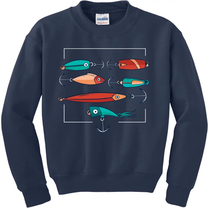 Fish Bait Set Kids Sweatshirt