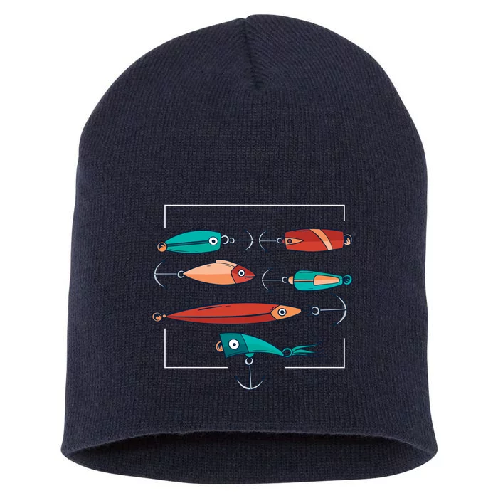 Fish Bait Set Short Acrylic Beanie