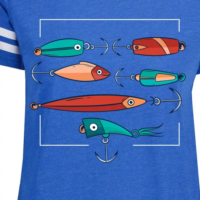 Fish Bait Set Enza Ladies Jersey Football T-Shirt