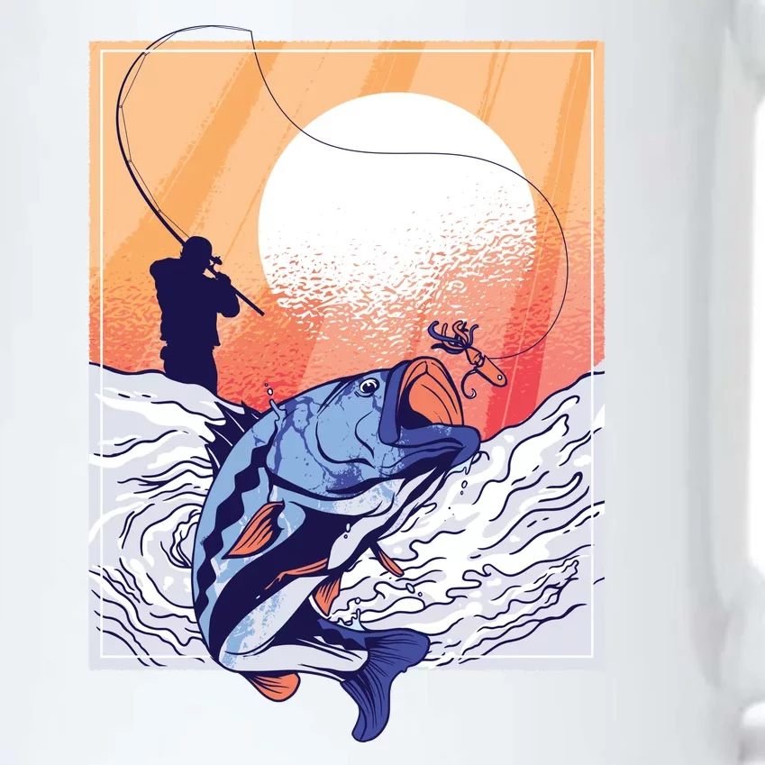 Fisherman Sunset Black Color Changing Mug