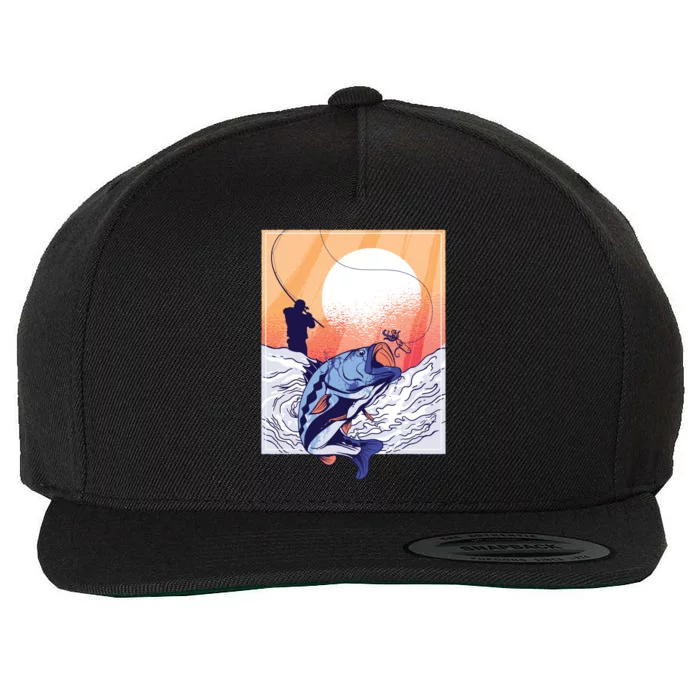 Fisherman Sunset Wool Snapback Cap