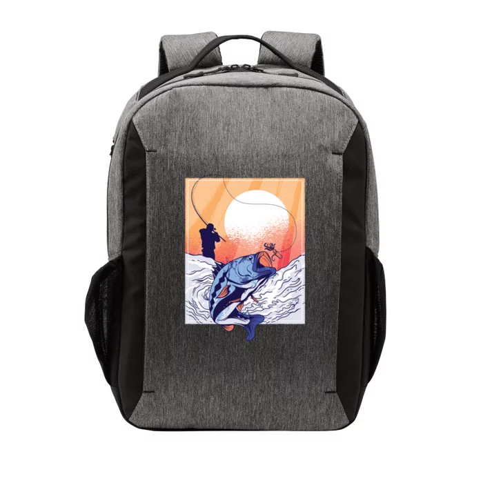 Fisherman Sunset Vector Backpack