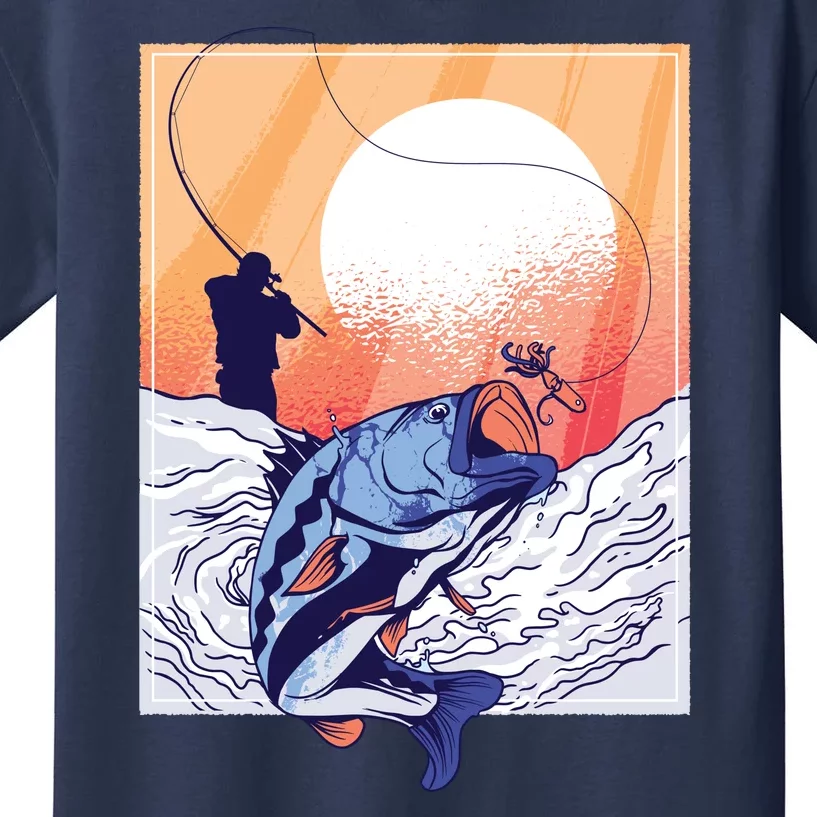 Fisherman Sunset Kids T-Shirt