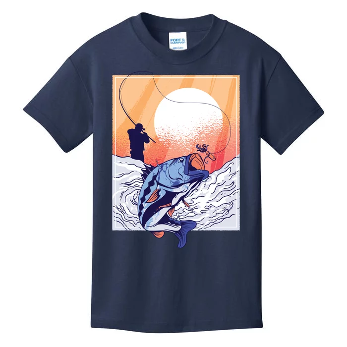 Fisherman Sunset Kids T-Shirt