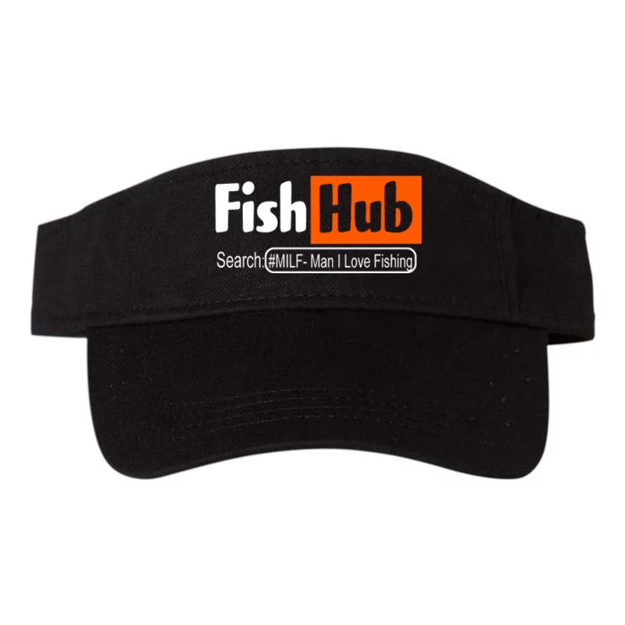 FishHub Milf Man I Love Fishing Funny Valucap Bio-Washed Visor