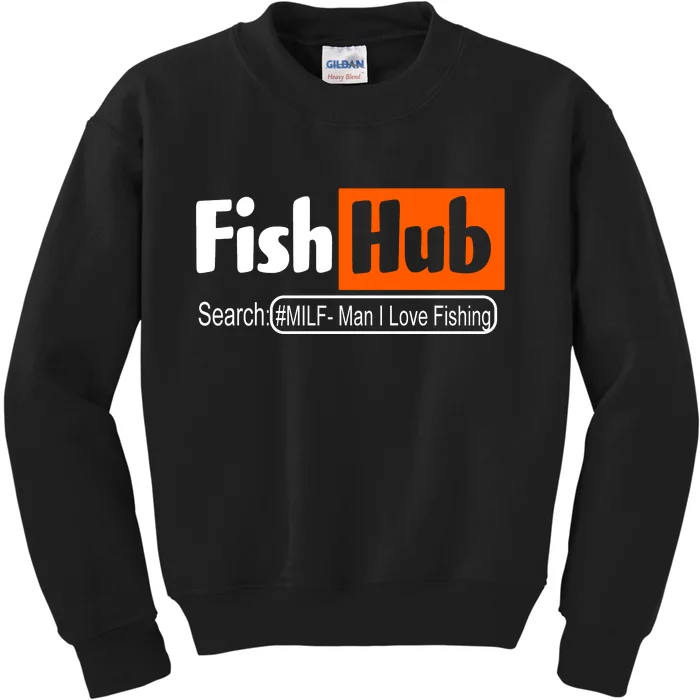 FishHub Milf Man I Love Fishing Funny Kids Sweatshirt