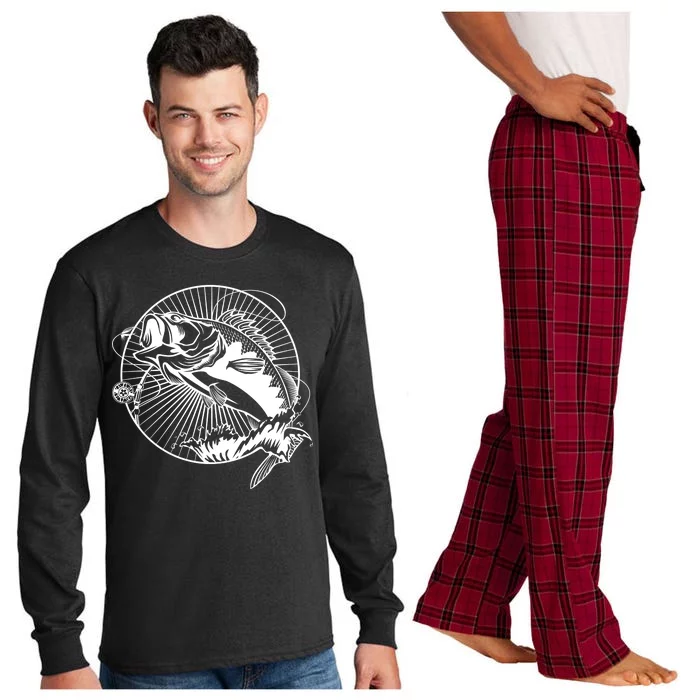 Fishing - Jumping Bass Fish Long Sleeve Pajama Set