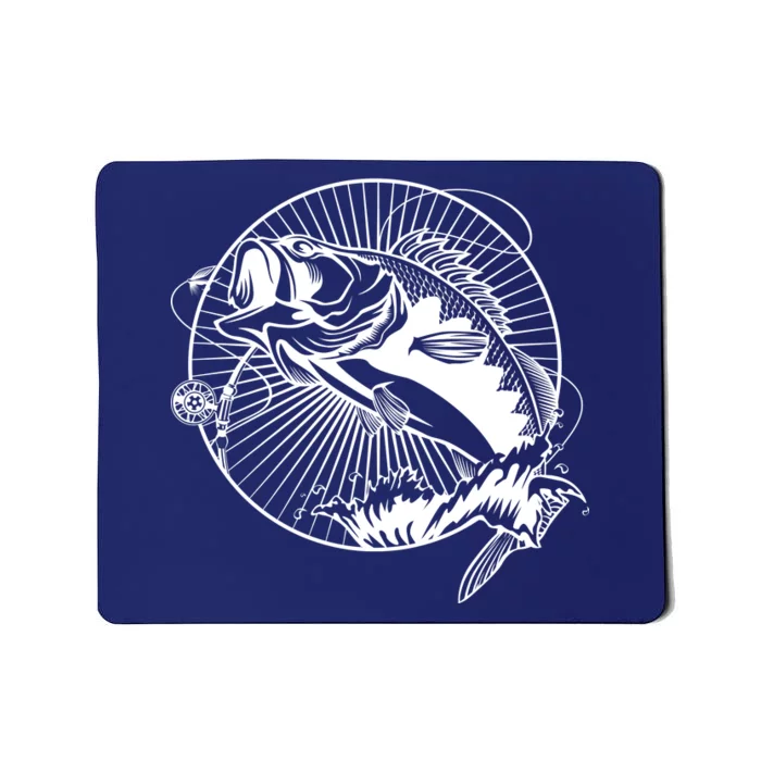 Fishing - Jumping Bass Fish Mousepad