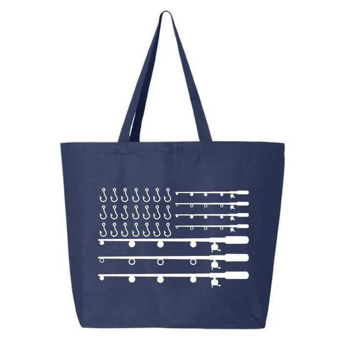 Fishing American Flag Fisherman Rods 25L Jumbo Tote