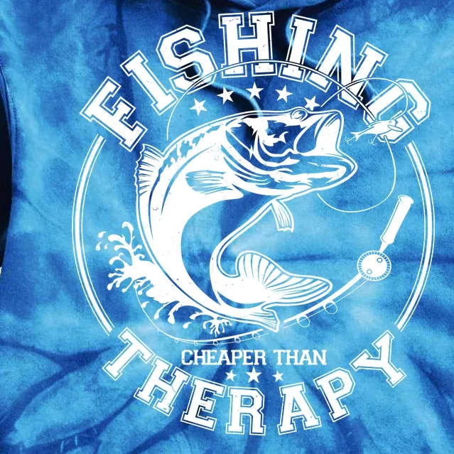 Fishing Cheaper Than Therapy Tie Dye Hoodie