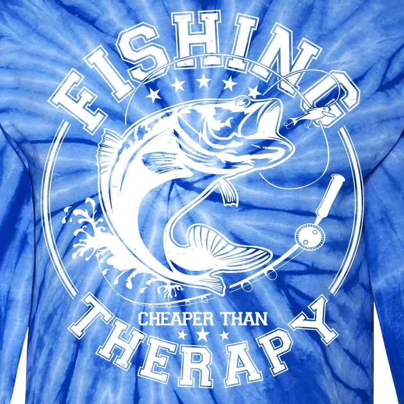 Fishing Cheaper Than Therapy Tie-Dye Long Sleeve Shirt