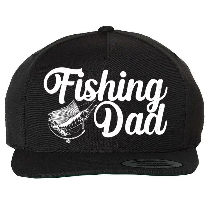 Fishing Dad Father's Day Fishing Fan Wool Snapback Cap