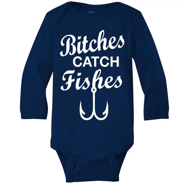 Fishing Girls Funny Baby Long Sleeve Bodysuit