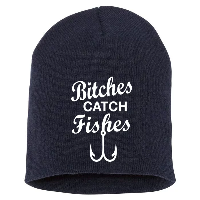 Fishing Girls Funny Short Acrylic Beanie