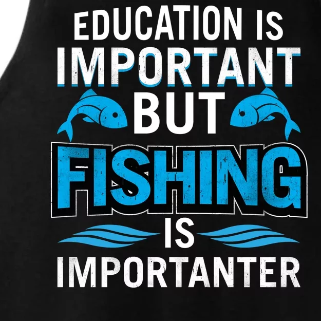 Fishing Is Important Ladies Tri-Blend Wicking Tank