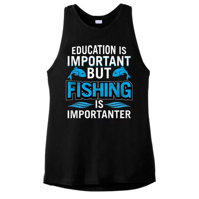 Fishing Is Important Ladies Tri-Blend Wicking Tank