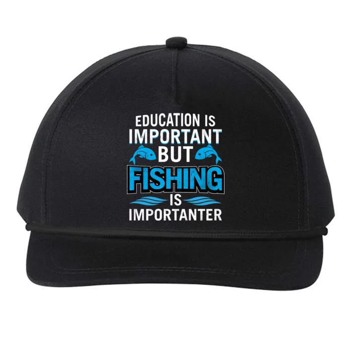 Fishing Is Important Snapback Five-Panel Rope Hat