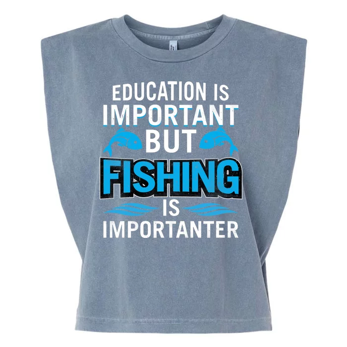 Fishing Is Important Garment-Dyed Women's Muscle Tee