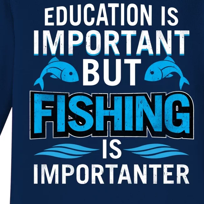 Fishing Is Important Baby Long Sleeve Bodysuit