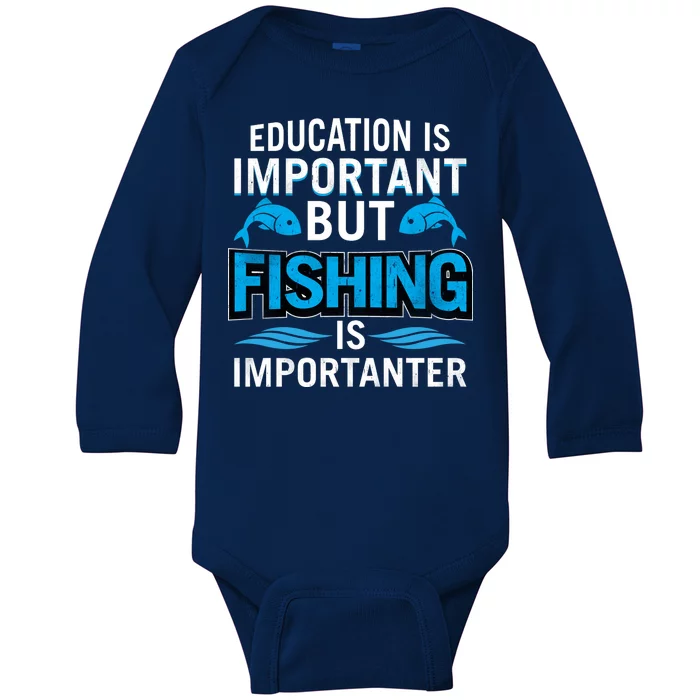 Fishing Is Important Baby Long Sleeve Bodysuit