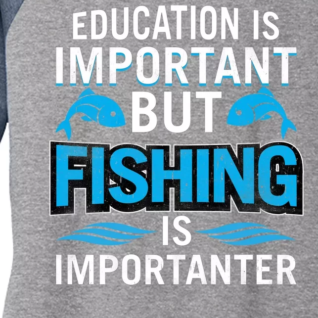 Fishing Is Important Women's Tri-Blend 3/4-Sleeve Raglan Shirt