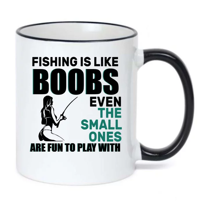 Fishing Is like Boobs Even The Small One Are Fun To Play With Black Color Changing Mug