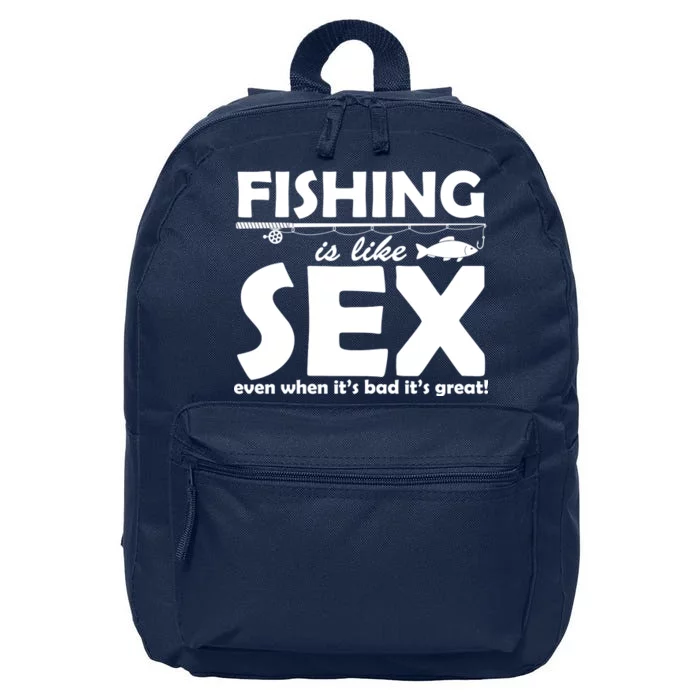 Fishing Is like Sex 16 in Basic Backpack