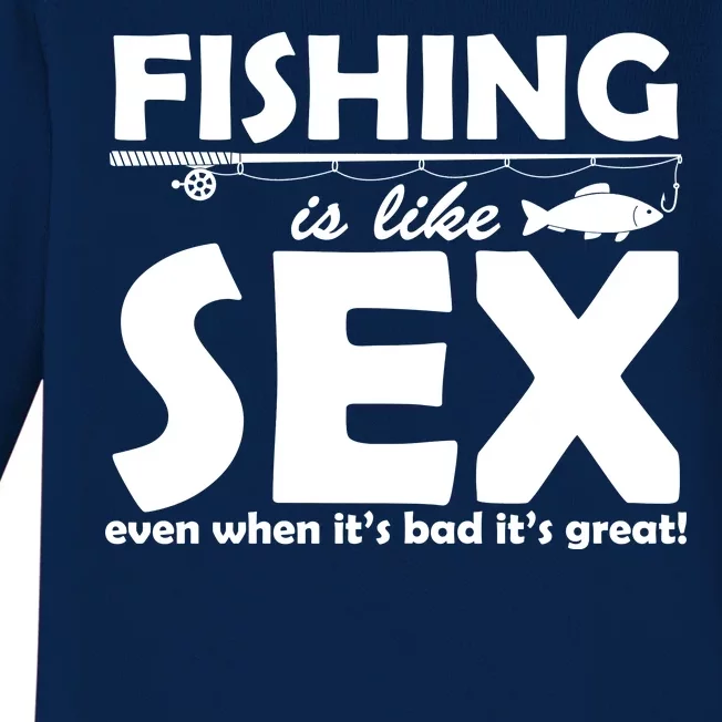 Fishing Is like Sex Baby Long Sleeve Bodysuit