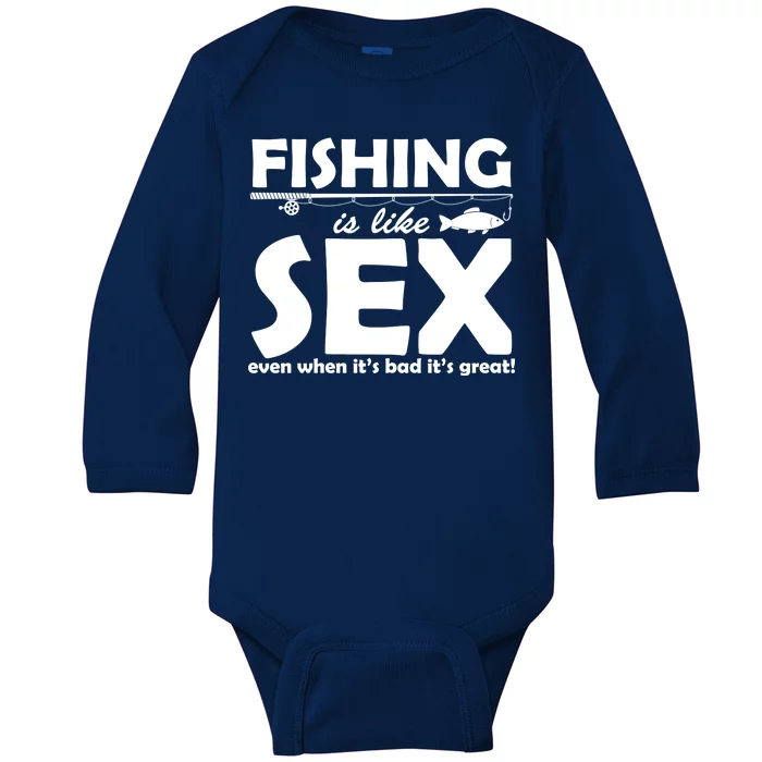 Fishing Is like Sex Baby Long Sleeve Bodysuit