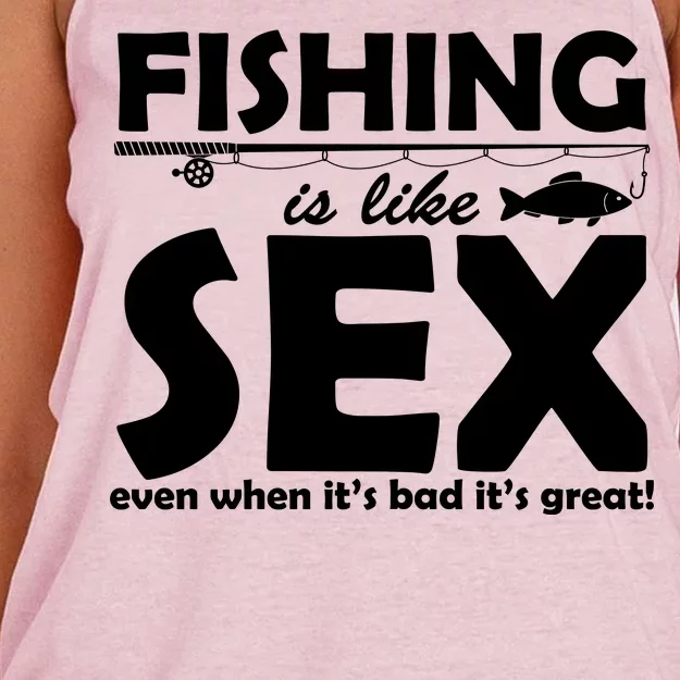 Fishing Is like Sex Women's Knotted Racerback Tank