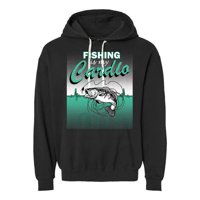 Fishing Is My Cardio Garment-Dyed Fleece Hoodie