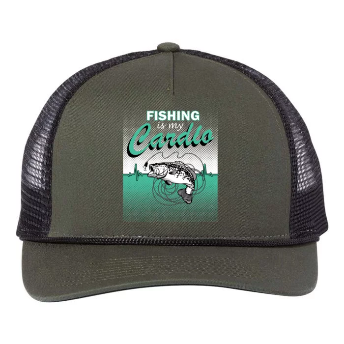 Fishing Is My Cardio Retro Rope Trucker Hat Cap