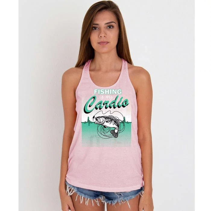 Fishing Is My Cardio Women's Knotted Racerback Tank