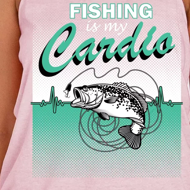 Fishing Is My Cardio Women's Knotted Racerback Tank