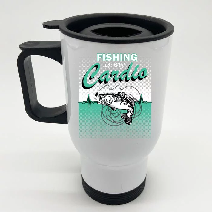 Fishing Is My Cardio Front & Back Stainless Steel Travel Mug