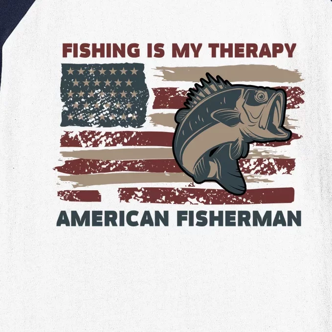 Fishing Is My Therapy American Fisherman Baseball Sleeve Shirt