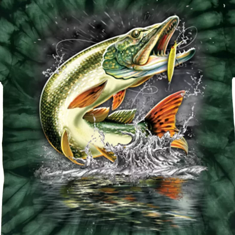 shirtdesign: stunning fishing scene with trout or pike +++